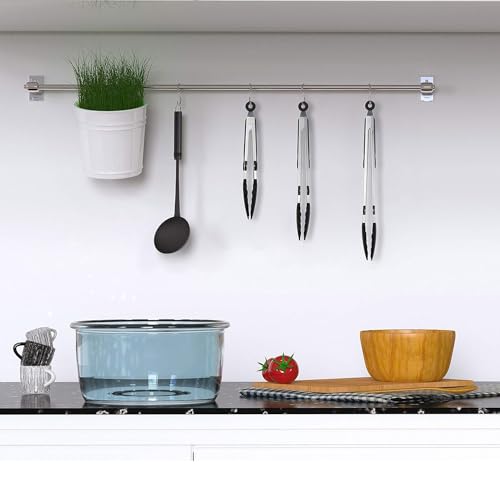 Set of 2 Non-Stick 9 Inch Silicone Kitchen Tongs with Stainless Steel Handles for Air Fryer, Baking, Frying, and BBQ - Image 6