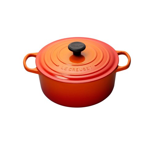 Image of Le Creuset Signature Enameled Cast-Iron 5-1 /2-Quart Round French (Dutch) Oven, Flame