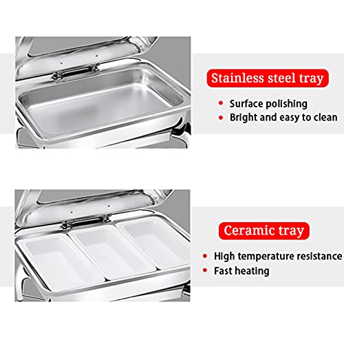 LYUQIU Buffetwärmer, Speisenwärmer Edelstahl Elektrisch 220V/400W, Speisenwärmer Warmhaltebehälter für Partys Buffets… – Bild 6
