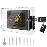 Universal Thermostat Lock Box with Combination and Key Lock, Clear Thermostat Cover Guard On Wall, AC Control Lock Box Cover Air Conditioner Lockbox Fits Thermostats 6.88