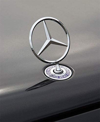 Vehicle Hood Star Emblem Badge For Mercedes Benz S Series C Series E Series W Series,Blue Laurel Wreath