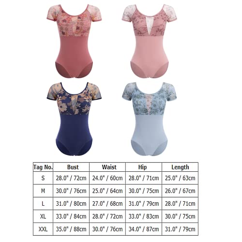 Justaucorps de ballet floral dos nu de qualité supérieure
