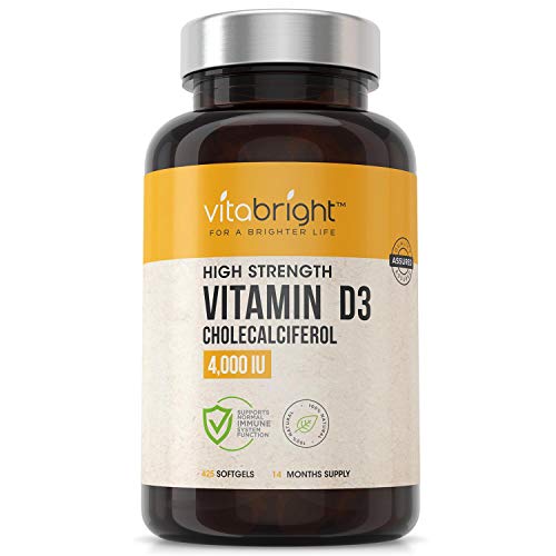 Vitamin D3 Supplements - 4000 IU 425 Softgels - Extra Strong Tablet - 14 Month Supply - Vitamin D Soft Gel Supplement - High Absorption Cholecalciferol - Easy to Swallow Vitamins for Women & Men