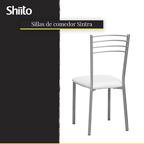 Miniatura 7 de Shiito Pack De 2 Sillas De Cocina Asientos De Polipiel Blanco Modelo Sintra