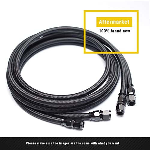 6AN transmission cooler lines Compatible with 4L60 700R4 TH350 TH400 7 Ft Long Hose Fitting Nylon Stainless Steel Braided Lines 2 X 6AN PTFE