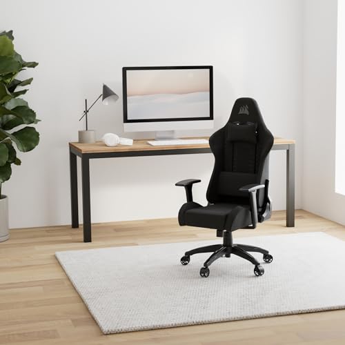 Corsair TC100 Relaxed-Rivestimento in Tessuto Gaming Chair, Nero - Immagine 1