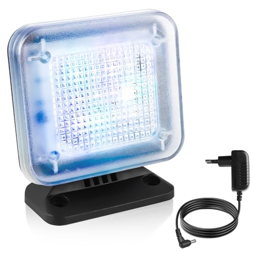 Vaileal TV Simulator: LED TV-Simulator, Bildschirm-Simulator, Fernseh-Atrappe/Fake-Fernseher, mit 12 LED’s und 3 wählbaren Programmen, Einstellbare Laufzeit EIN/4h/7h, Einbruchsschutz Hohe Sicherheit