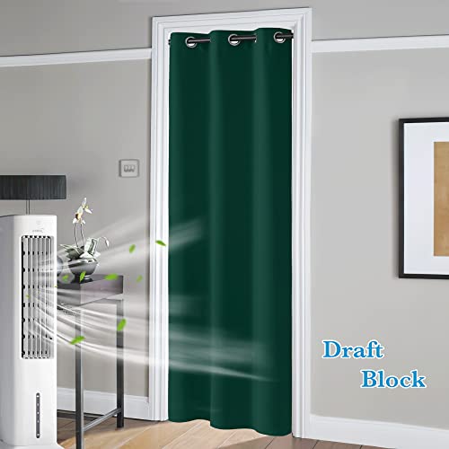 Image of RYB HOME Portable Doorway Curtains Privacy Blackout Thermal Insulating Drapes for Bedroom Closet Living Room Dining Kids Nursery Window Treatment Panels, Wide 42 x Long 80 inches, Hunter Green