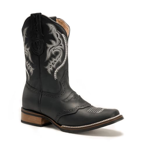 Joe Boots VE030 Men's Western Boots: Square Toe Cowboy Boots & Rodeo Boots in Genuine Leather2