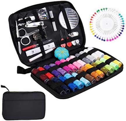 Sitara Sewing Kit, 131 Pcs Sewing Set with Case, 24 XL Thread Spools, 30 Sewing Needles, Scissor, Threader, Travel Sewing Kit, Adults, Beginner, Emergency, DIY and Home Repair Kit (Large Sewing kit)