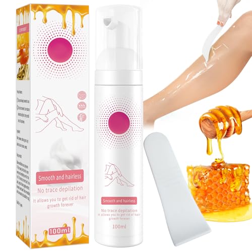 LETTERASHQP 100 ml spray de espuma para depilación con cera de abejas, depilación, espuma para eliminar el cabello, espuma para depilación para mujeres y hombres, brazos, axilas, piernas y zona del