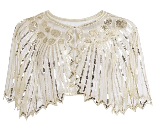 Cape à pompons brillante pour briller lors d'un mariage ou bal rétro Gatsby