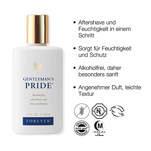 Forever Gentleman's Pride® Aftershave with Aloe Vera, Balm, Alcohol-free, Nourishing, Soothing, with Hyaluronic Acid, Gluten Free, Dermatest Certified (2 x 118 ml) - Image 3
