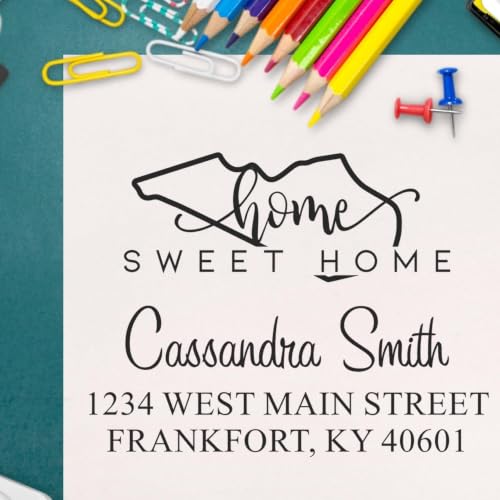 Duo Hand Kentucky Home Sweet Home Square Address Stamp