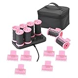 Ｂｈｕｕｎ 【新登場• ボリューミーカール】 8本入り 電気ホットローラー【ピン不要 跡がつかない 収納バッグ付き】クラシック電動ヘアカーラー 前髪カーラー 旅行メイク用 ヘアスタイリングツール ローリング カーリング ローラー