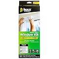 Duck MAX Strength Window Insulation Kit, Winter Window Seal Kit Fits Patio Doors & Large Windows, Heavy Duty Shrink Film Insulator, Indoor Installation, Window Tape Included, 84" x 120", Clear, 1 Pack