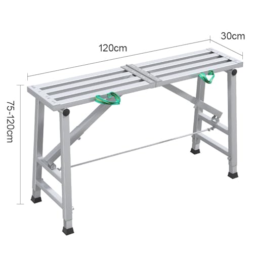 Échafaudage pliant portable de 120 cm en alu pour cloisons sèches