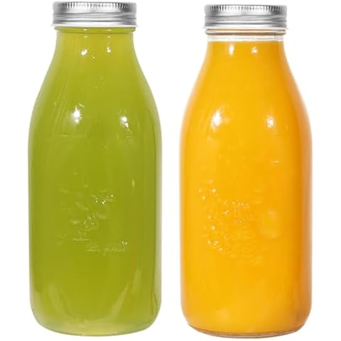 1000ml Glass Milk Bottles with Metal Lids Cover