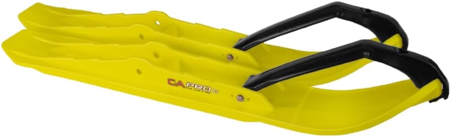 Pro-C Pair of Yellow C&A Pro XCS 6-3/4" Snowmobile Skis W/Black C&A Loops