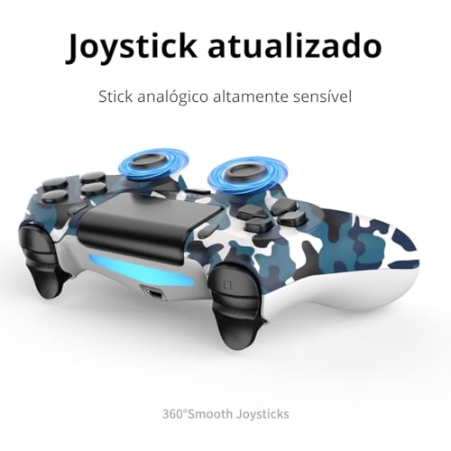 Controle Sem Fio para Joystick de Jogo Compatível Com PS4/Slim/Pro/PC Acompanha Cabo de Carregamento