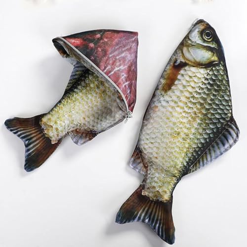 Qianly Estojo de Lápis de Carpa, Estojo de Lápis de Peixe, Bolsa de Papelaria de Escritório, Simples