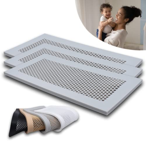 Image of Famba Baby Proofing Vent Cover for Home Floor - Soft Silicone Child Proof Floor Air Vent Cover, Catches Small Items & Prevents Creepy Crawlies, Baby Safety Product, 11.5" x 5.5", Grey, 3-Pack