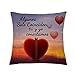 Parejas Amor Fundas de Almohada Esposa Marido Fundas de cojín Divertidas Regalo de cumpleaños Aniversario de Bodas romántico San Valentín Día Blanco Presente Diseño de corazón de pingüino (Estilo 2)