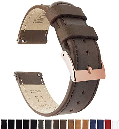 Image of BARTON WATCH BANDS - Top Grain Leather Watch Bands Compatible with Apple Watch Models - 1, 2, 3, 4, 5, 6, 7, 8, 9, 10, SE, Ultra & Ultra 2
