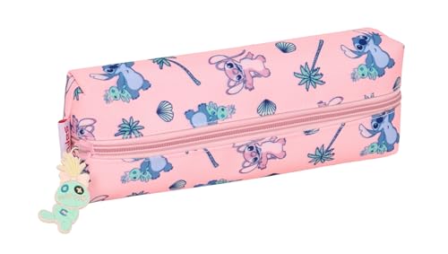 safta Stitch Beach Rechteckiges Federmäppchen für Kinder, ideal für Kinder im Schulalter, bequem und vielseitig, Qualität und Widerstandsfähigkeit, 22 x 7 x 40 cm, Babyrosa, M, Casual