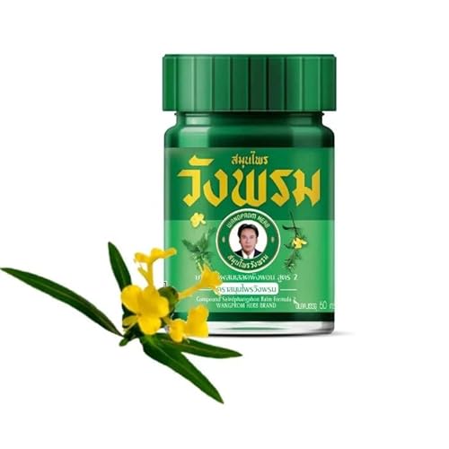 Produktbild Wangprom Herbal Green Balm 50 g – Thai Kräuterbalsam mit Pflanzenextrakten, Menthol & Campher, kühlender Pflegebalsam zur äußerlichen Anwendung
