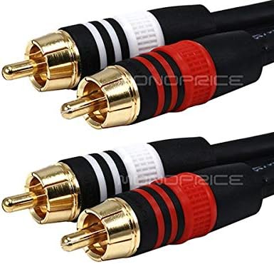 102869 3' Premium 2 RCA Plug to 2 RCA Plug 22AWG Cable - Black