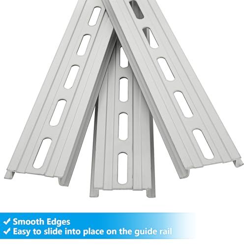 20 pieces 13 inch aluminum din rails slotted for hardware components mounting top hat slotted din rail for installing electrical equipment