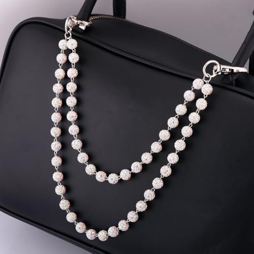 Sparkly Ceramic Beads Wallet Chain - 10mm Shiny Bohemian Purse Jean Pants Chains Keychains for Men Women Fashion Accessories (rainbow) - Thumbnail 5