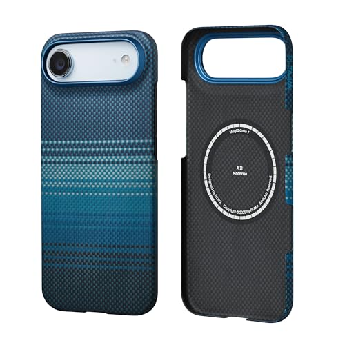 PITAKA Magnetic iPhone Air Aramid Fibre Protective Case with Premium Texture Compatible with MagSafe Ultra Thin & Light in Caseless Touch Feeling and Carbon Fibre Look [Ultra Slim] Moonrise