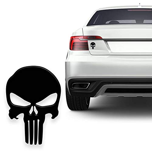 Adesivo Resinado Caveira O Justiceiro Preto Carro Moto