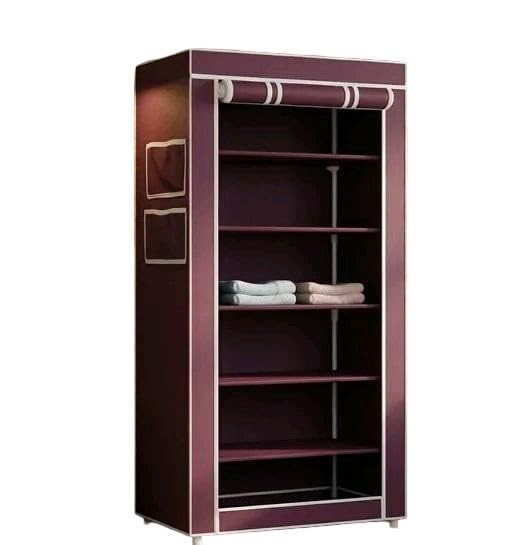 Space efficient Shoe Holder Cabinet Designed with sectional Stacking Framework Maroon-image-48