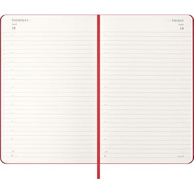 Moleskine Classic 12 Month 2026 Daily Planner, Hard Cover, Large (5 x 8.25), Scarlet Red, 400 pages