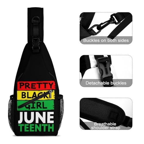 Men's Fashion Chest Bag, Travel Shoulder Pack, Small Cross Body Sling Bag Juneteenth Pretty Black Girl3