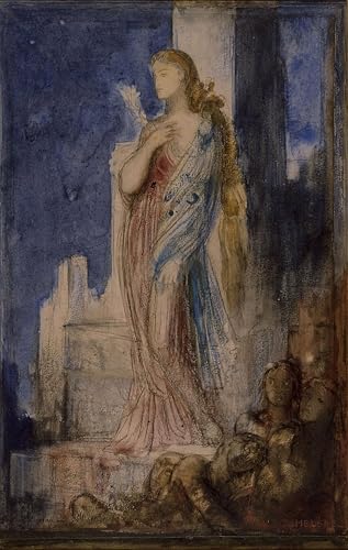Toile Hélène sur les remparts de Troie de Gustave Moreau - Affiche de bureau 60x90cm