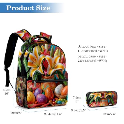 Sac à dos avec trousse pour adolescent grand format multicolore