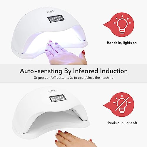 Faigy LED Nail Lamp, 48W Nail Dryer Gel Nail Polish Curing LED UV Light with 4 Timers Automatic Sensor LCD Display Professional Nail Art Tools Accessories for Fingernail Toenail... - Image 4