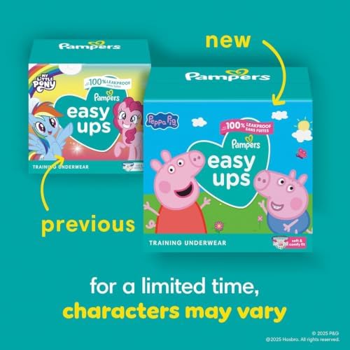 Pampers Easy Ups Training Underwear Peppa Pig Size 5 3T-4T, 124 Count (Packaging May Vary) - 1
