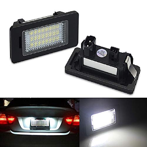 MOLEAQI 2 pièces sans Erreur LED Plaque d'immatriculation de Voiture lumière Voiture Style adapté pour B-MW E39 E60 E70 E71 x5 X6 E60 M5 E90 E92 E93 M3 Accessoires de Voiture Cover