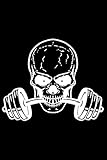  Schädel Landhantel Muskel Kraftsport: DIN A5 Liniert 120 Seiten / 60 Blätter Notizbuch Notizheft Notiz-Block Fitness Gym Workout Training Fitnessstudio Motive