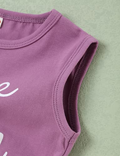 Image of Hipea Toddler Girl Outfits Floral Tops Sleeveless Tank Tops Shorts Headband Summer Clothes Set