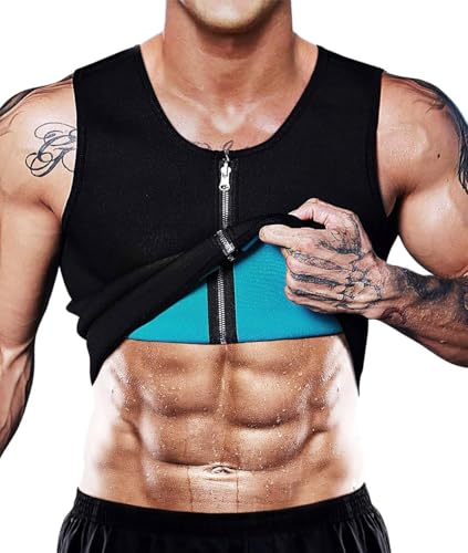 NonEcho Men Sauna Vest Hot Neoprene Sweat Tank Top Waist Trainer Corset Shapewear Slimming Shirt Workout Suit
