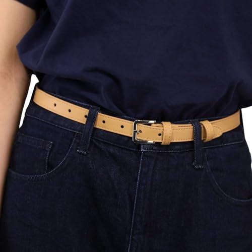 FASHIONGEN - Woman Italian Leather Belt, 2 cm width Ladies Belt for dress, pants, LINDA3