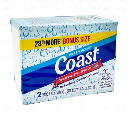 Coas't Classic Scent Bar Soap 4.12 Ounces, 2 Count/with a comb