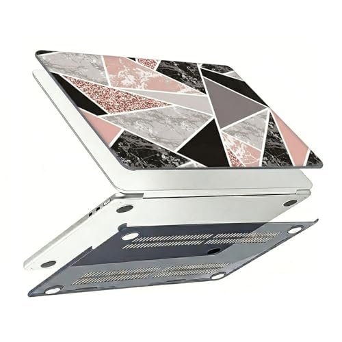 JZ Osłona ochronna do MacBook Neo 13 cali 2026 (model A3404, procesor A18), twarda osłona z eleganckim wzorem marmuru, cienka ochrona laptopa - [Mosaic Rose Gold]