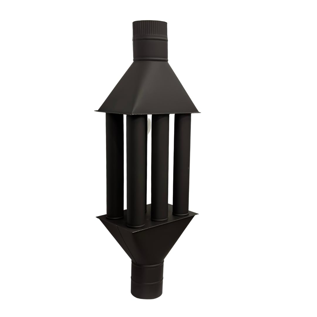 Typhoon Scambiatore di calore per scambiatore di calore camino/camino fumi, Raffreddatore gas di scarico nero, Diametro 150 mm, 6 tubi